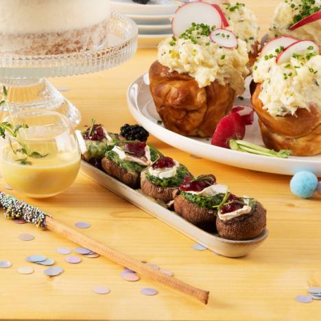 gef&uuml;llte Champignons mit Spinat und Camembert